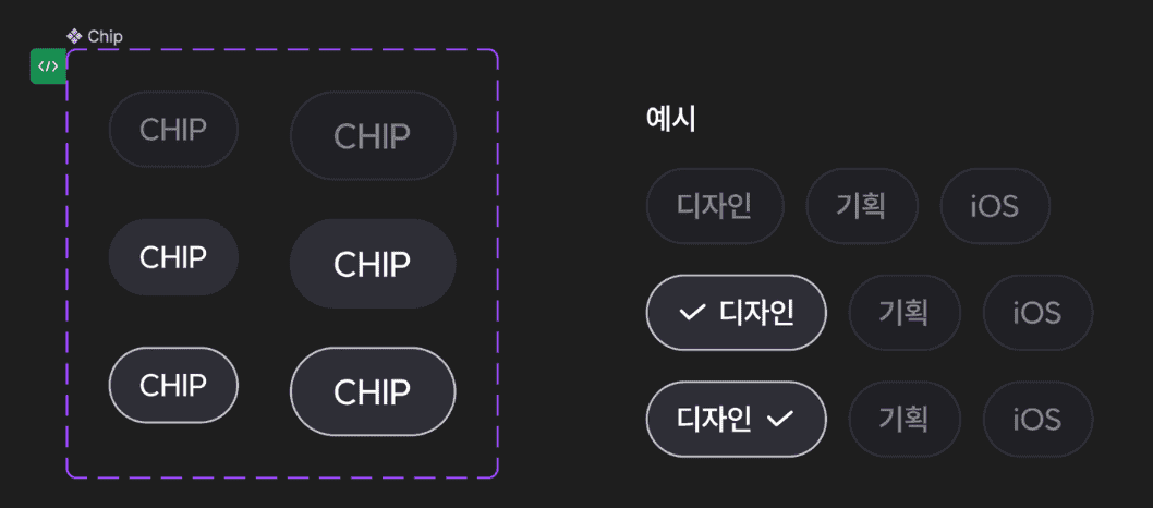 makers design system 중 Chip에 대한 design