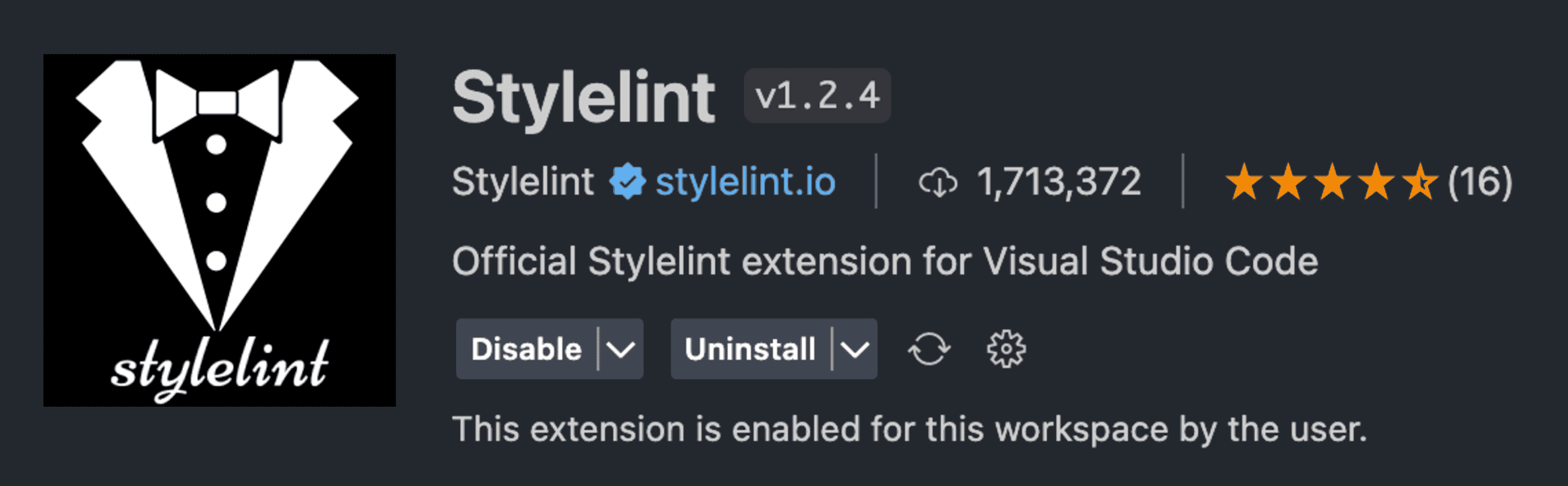 Stylelint VSC extension 캡쳐 화면